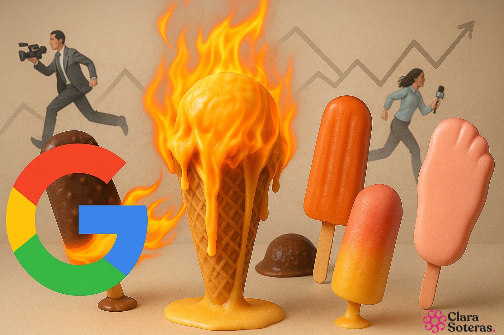 Creación con ChatGPT para ilustrar el artículo del futuro del SEO en medios en 2025. Foto: Clara Soteras